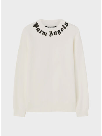 FELPA GIROCOLLO NECK LOGO, 0310 OFF WHITE/BLACK, small