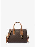BORSA LAILA MINI IN PELLE MARTELLATA, 252 BRAWN/ACR, thumb