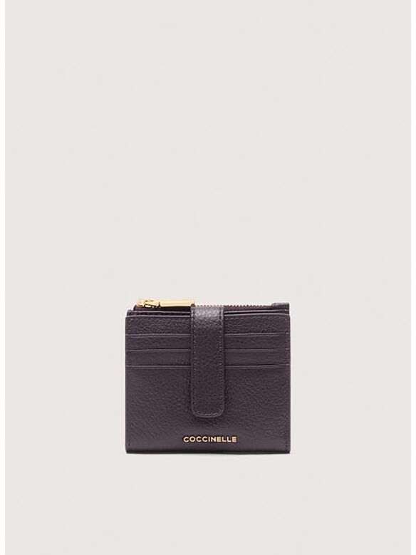 PORTAFOGLIO METALLIC SOFT LEATHER, V87 PRUNE, medium