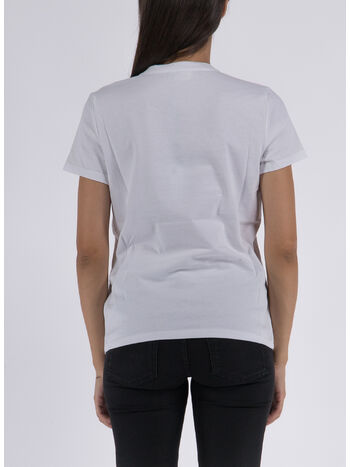 T-SHIRT IN COTONE CON LOGO E CATENA, 270 GESSO, small
