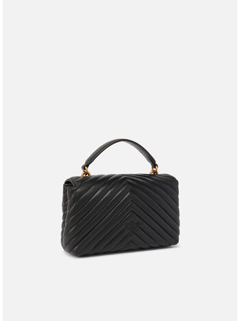 BORSA MINI PUFF LADY LOVE CHEVRON, NERO, small