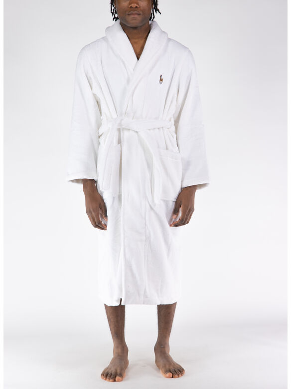 ACCAPPATOIO IN COTONE CON CAPPUCCIO, WHITE, medium