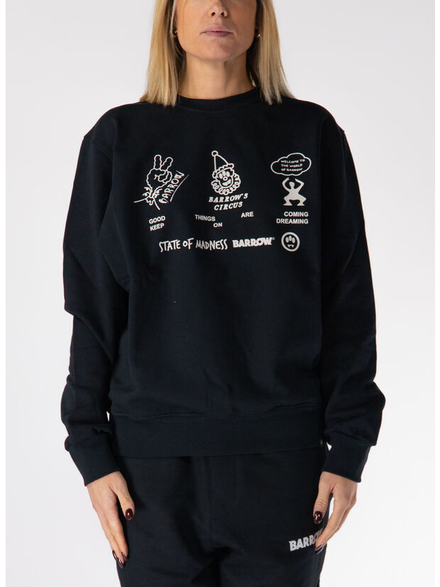 FELPA GIROCOLLO STATE OF MADNESS UNISEX, 110 NERO/BLACK, large