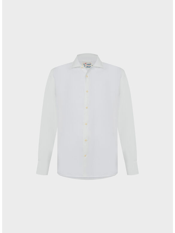 CAMICIA PAMPLONA, 01457L LINEN 01 WHITE, medium