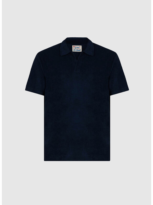 POLO JEREMY A COLLLETTO APERTO A COSTINE, 01398H BLUE NAVY, medium