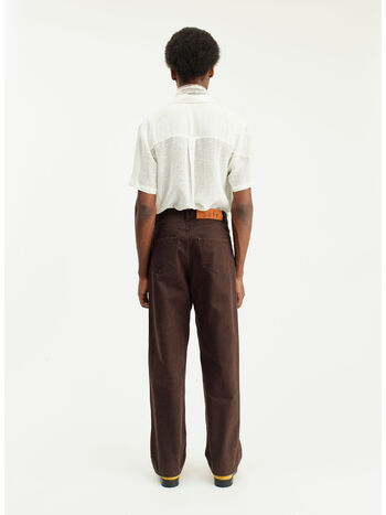 JEANS WIDE CUT, WASHED BROWN, small