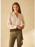 CAMICIA CON TEXTURE A RIGHE, 001 BIANCO, thumb