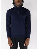 POLO A MANICHE LUNGHE, 880 INDACO, thumb