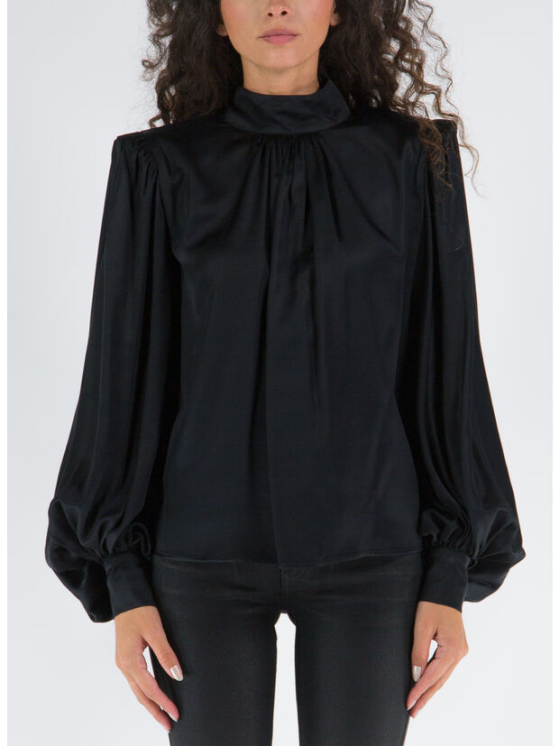 CAMICIA BLUSA BOND, 0002 NERO, large