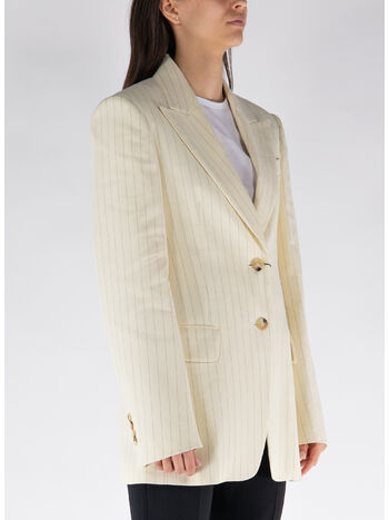 GIACCA BLAZER GESSATO AVERSA, 001 VANIGLIA, small