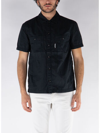 CAMICIA RENO A MANICHE CORTE, 001 BLACK, small