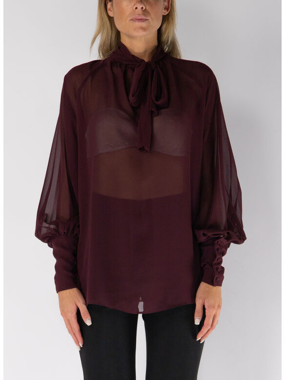 BLUSA SEMITRASPARENTE GRACE, BORDEAUX, medium