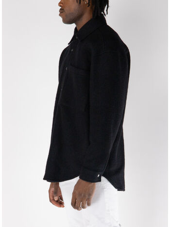 GIACCA A CAMICIA CON TASCA FRONTALE, C0020 BLACK, small