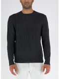 MAGLIONE A TRECCIA, DARK GRANITE HTHR, thumb