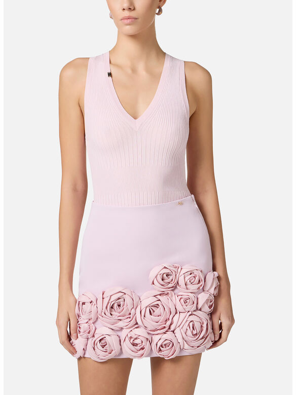 TOP A COSTE CON SCOLLO A V, 544 QUARZO, medium
