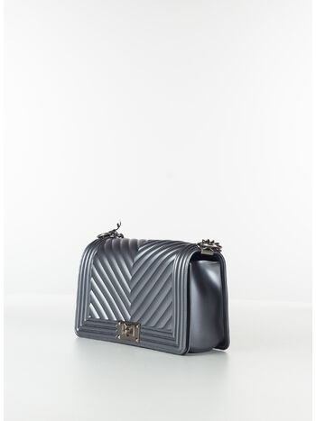BORSA FLAT MANHATTAN, GUN METAL/BRUSH CDF, small