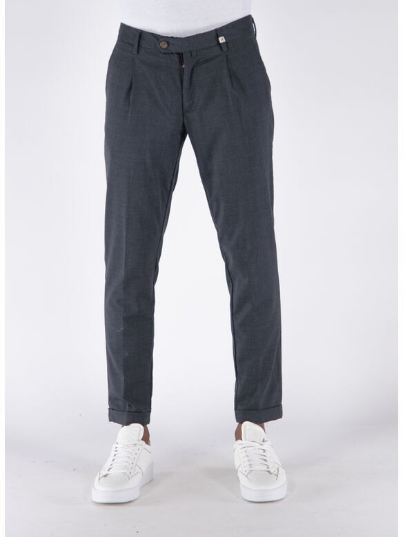 PANTALONE CHINO SLIM, 235 GRIGIO MELANGE SCURO, medium
