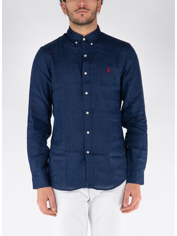 CAMICIA IN LINO, NEWPORT NAVY, small