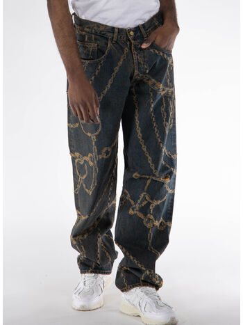 JEANS DESTROYED CHAIN BATTER, GLD GOLD, small