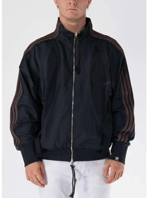 FELPA FULL ZIP SFTM, BLACK/BRWON, large