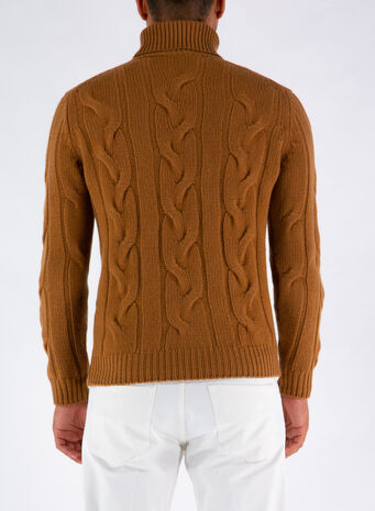MAGLIONE TRECCIA DOLCEVITA, 050CAMMELLO, small