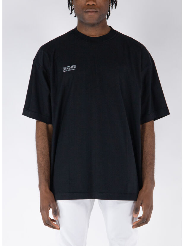 T-SHIRT INSIDE-OUT EMBROIDERED LOGO, BLACK, large