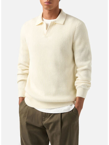 MAGLIONE POLO DOWNING, 00023M 10 OFF WHITE, small