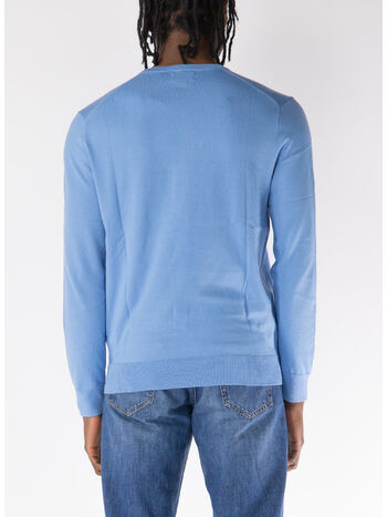 MAGLIONE GIROCOLLO CON LOGO, SKY BLUE, small