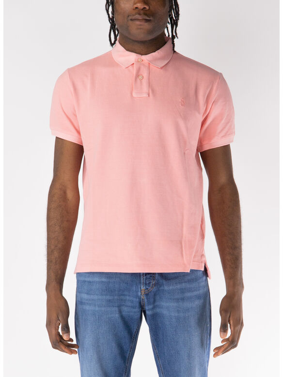 POLO A MANICHE CORTE CON LOGO RICAMATO, ROSE, medium