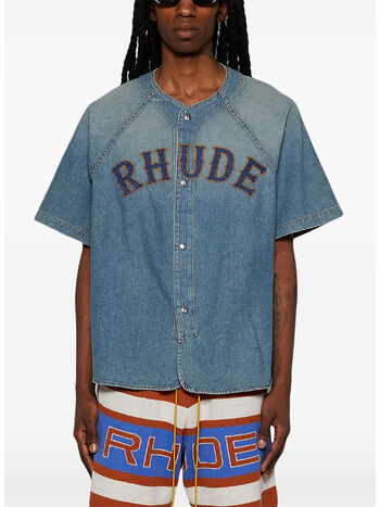 CAMICIA DENIM BASEBALL, 1305 DARK INDIGO 1305, small