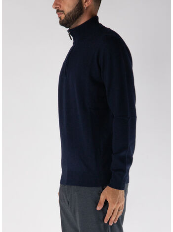 MAGLIONE A COLLO ALTO CON MEZZA ZIP, W6K5.00038 BLU, small
