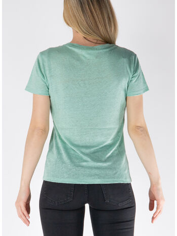 T-SHIRT ELOISE CON SCOLLO A V IN JERSEY DI LINO, 00050H 53 EMB, small