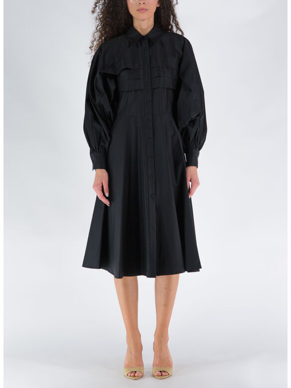 ABITO POPELINE MIDI, 0002-NERO, medium