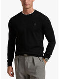 MAGLIONE GIROCOLLO  CON LOGO RICAMATO, POLO BLACK, thumb