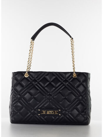 BORSA TOTE TRAPUNTATA, 000 NERO, small
