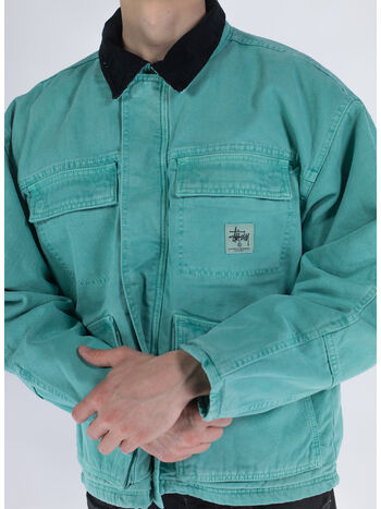 GIUBBOTTO WASHED CANVAS, TEAL TEAL, small