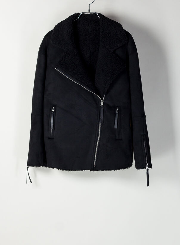 BETTA CORRADI GIACCA CHIODO MONTONE Nero Donna Selecteur