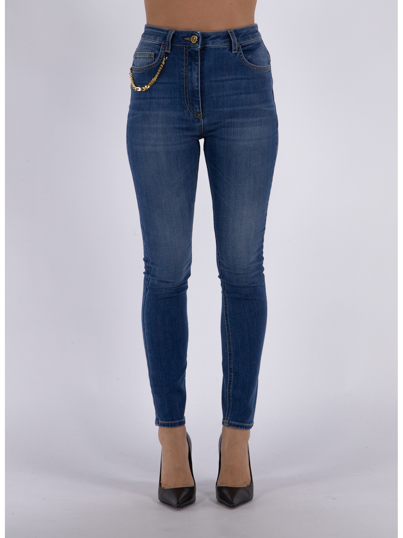 ELISABETTA FRANCHI JEANS SKINNY CON CATENA a461844 Selecteur