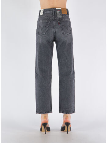 JEANS RIBCAGE STRAIGHT ANKLE, BLACK, small
