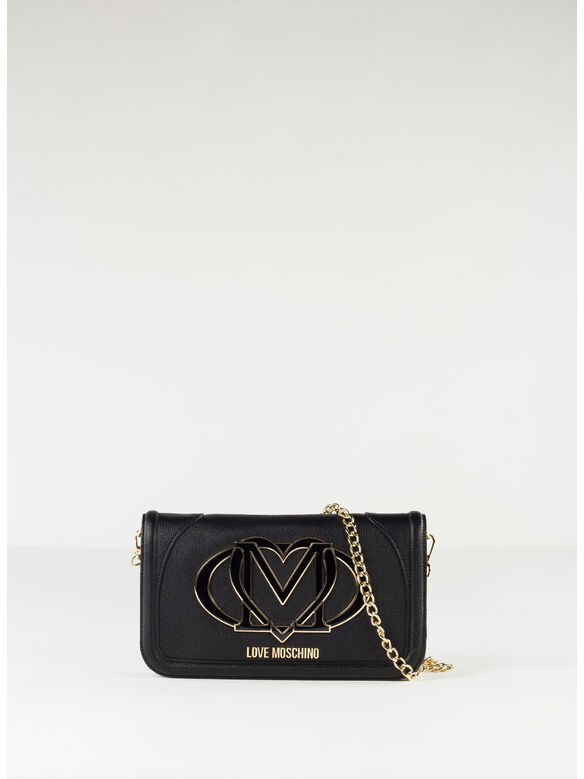 BORSA A SPALLA SMART DAILY CON MAXI LOGO, 000 NERO, medium