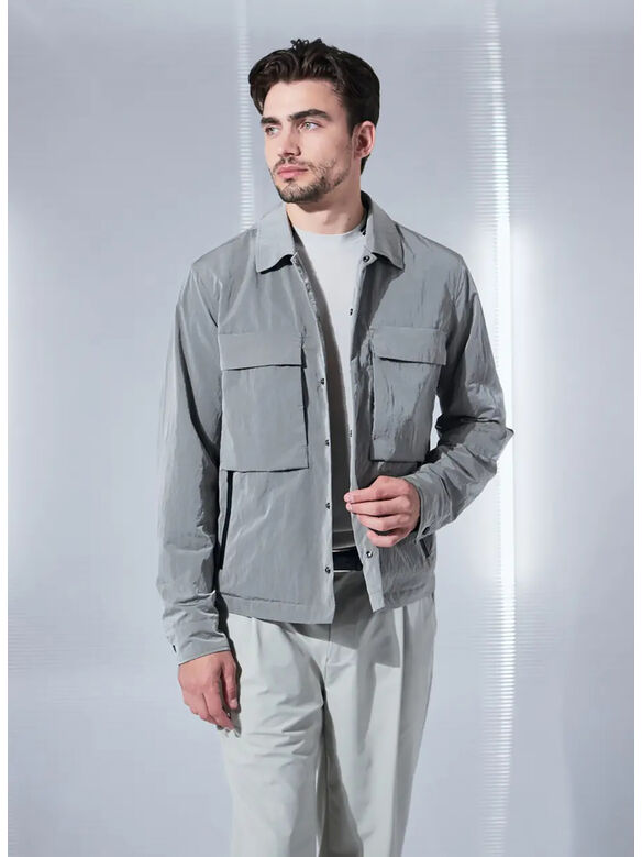 GIACCA CRINKLE TASCHE, GRIGIO, medium