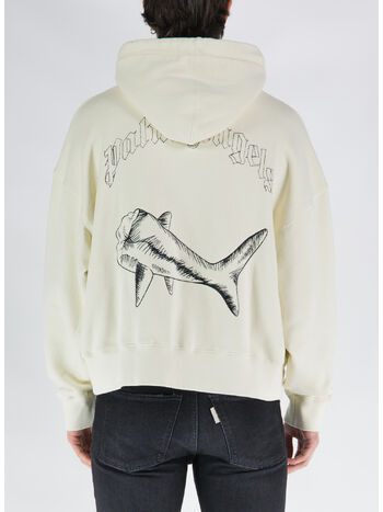 FELPA SHARK CON CAPPUCCIO, 0410 BUTTER / BLACK, small