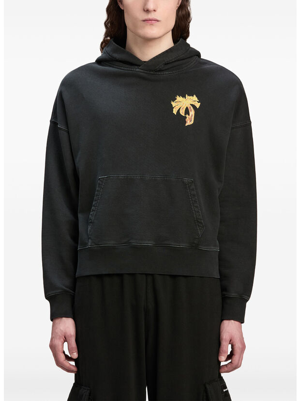 FELPA HOODY BURNING PALM, 1076 BLACK/GOLD, large