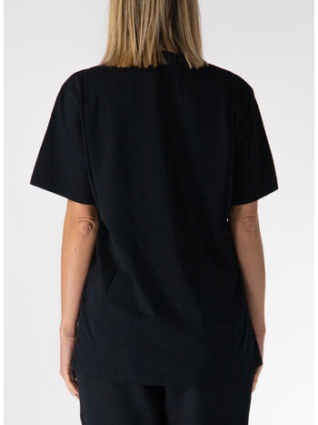 T-SHIRT OVERSIVE CON STAMPA UNISEX, 110 NERO/BLACK, small