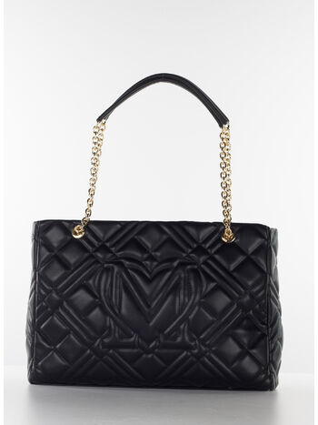 BORSA TOTE TRAPUNTATA, 000 NERO, small