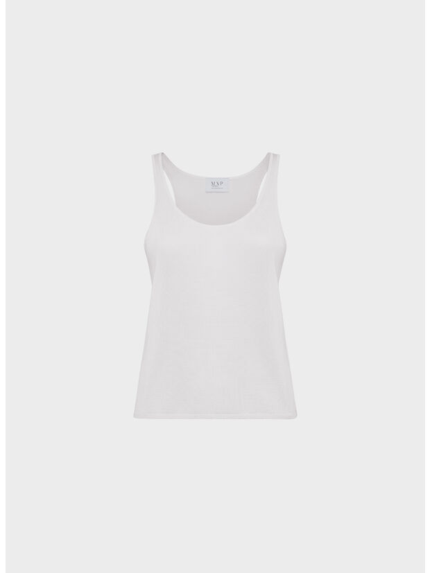 CANOTTA IN MAGLIA CON SCOLLO U, 1103 BIANCO LATTE, large