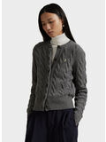 CARDIGAN INTRECCIATO, FLANNEL GREY HEATHER, thumb