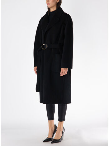 CAPPOTTO CON COLLO REVERS, 110 NERO, small