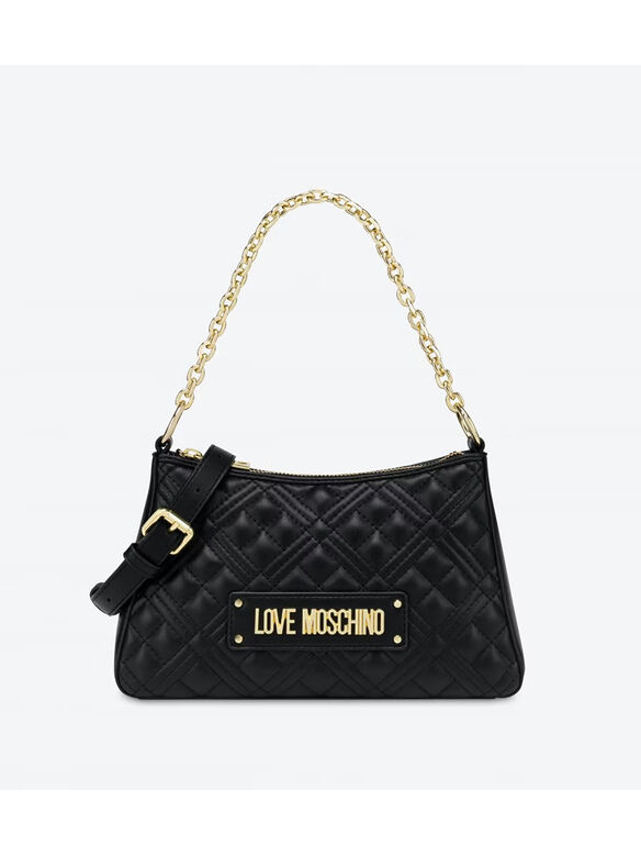 BORSA CON CATENA, 000 NERO, medium
