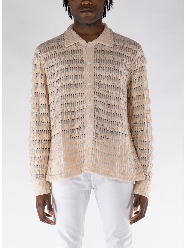 CAMICIA IN MAGLIA YASU, CREAM KNIT, large